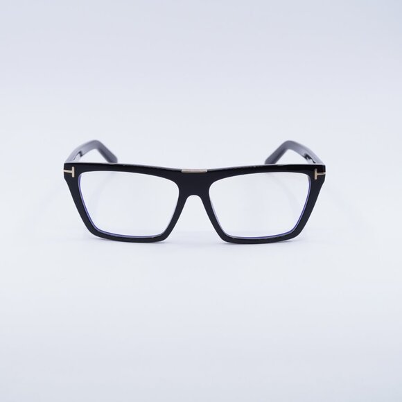 Tom Ford FT5912-B 001 Eyeglasses Black 57mm Square Frame,Blue Light Block Lenses - Picture 3 of 8